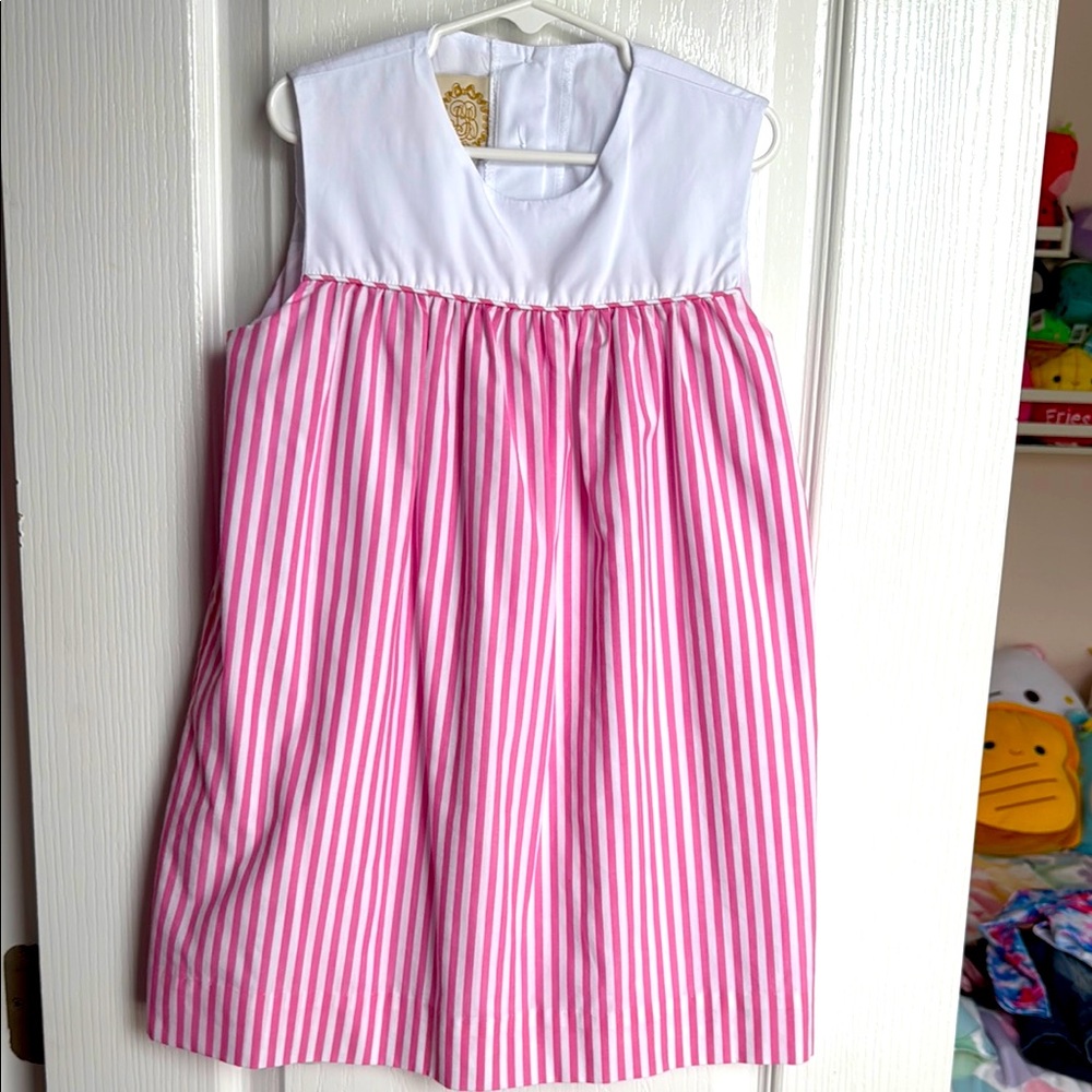 The Beaufort Bonnet Company Pink and White Striped Sleeveless Dress